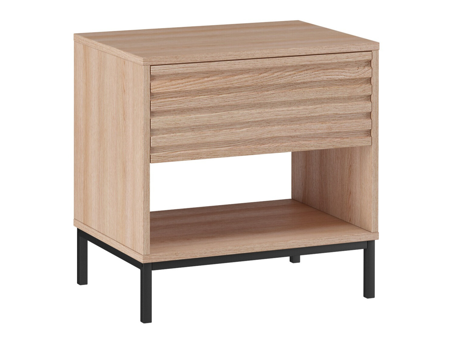 Noćni ormarić Denton 845 (Crna + Hrast)