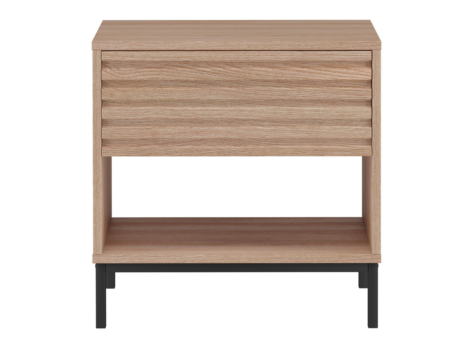 Noćni ormarić Denton 845 (Crna + Hrast)