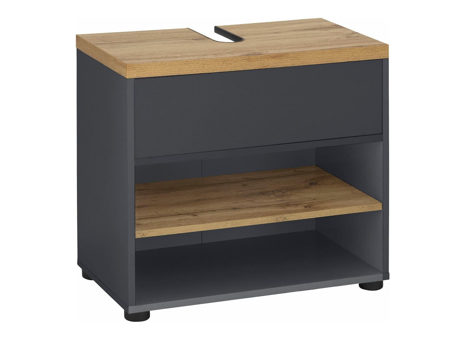 Samostojeći kupaonski ormarić za umivaonik Denton 840 (Antracit + Hrast)