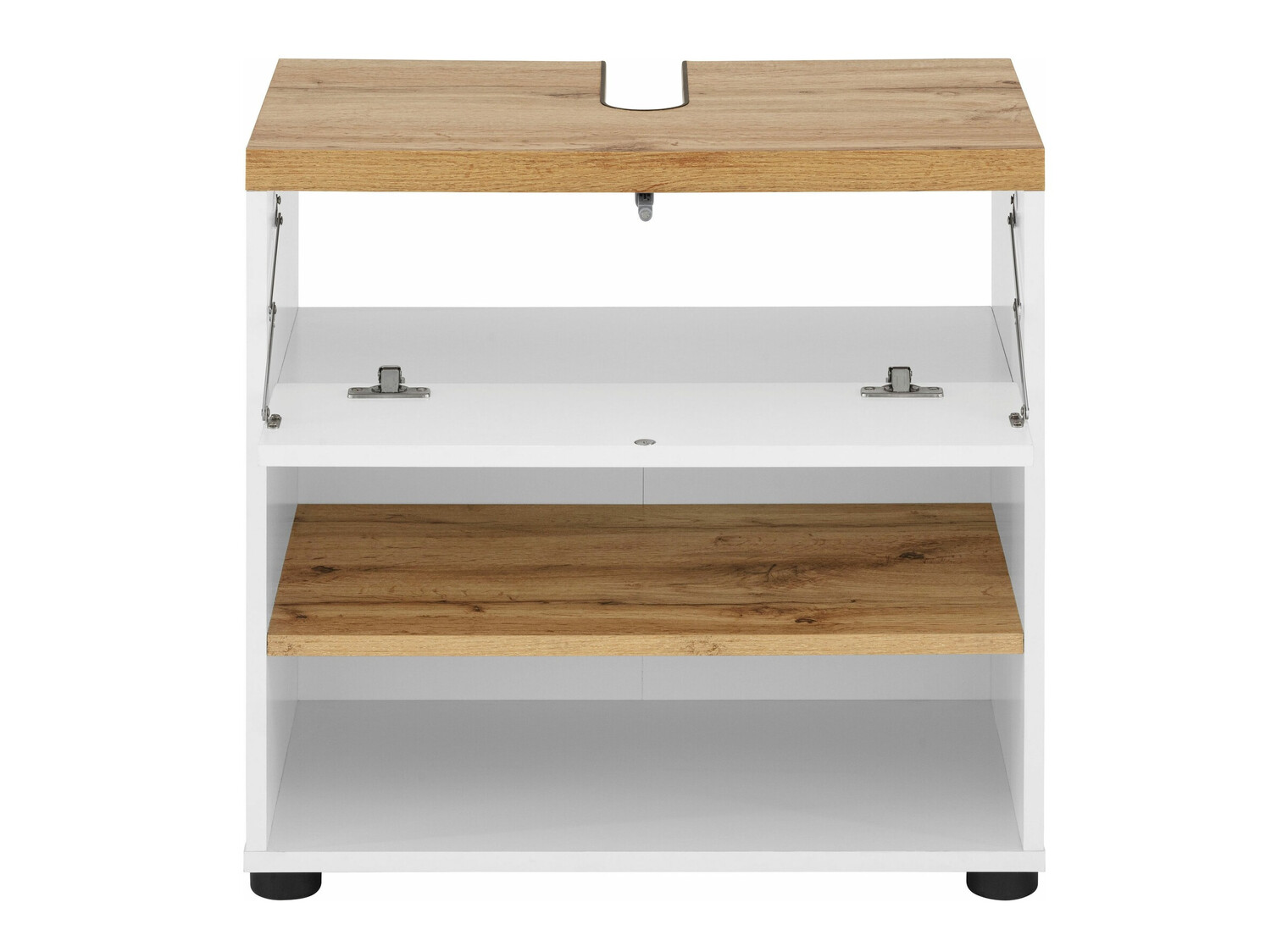 Samostojeći kupaonski ormarić za umivaonik Denton 840 (Bijela + Hrast)