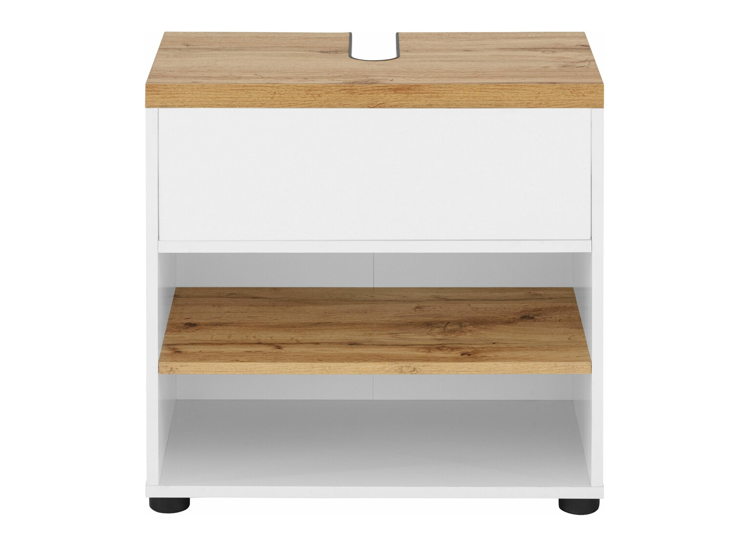 Samostojeći kupaonski ormarić za umivaonik Denton 840 (Bijela + Hrast)