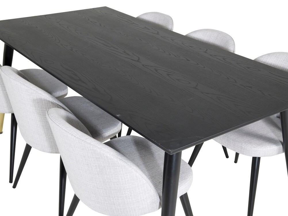 Blagovaonski set Dallas 1876 (Svijetlo siva + Crna)