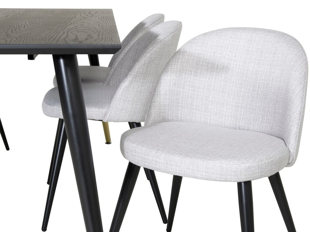 Blagovaonski set Dallas 1876 (Svijetlo siva + Crna)