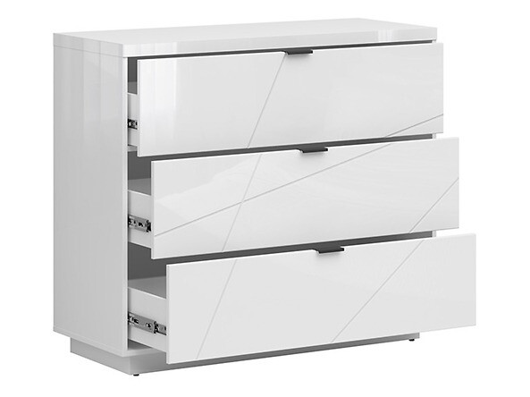 Komoda Fivale 118 (Sjajno bijela + Bijela)