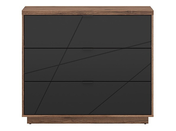 Komoda Fivale 118 (Tamni hrast Delano + Mat crna)