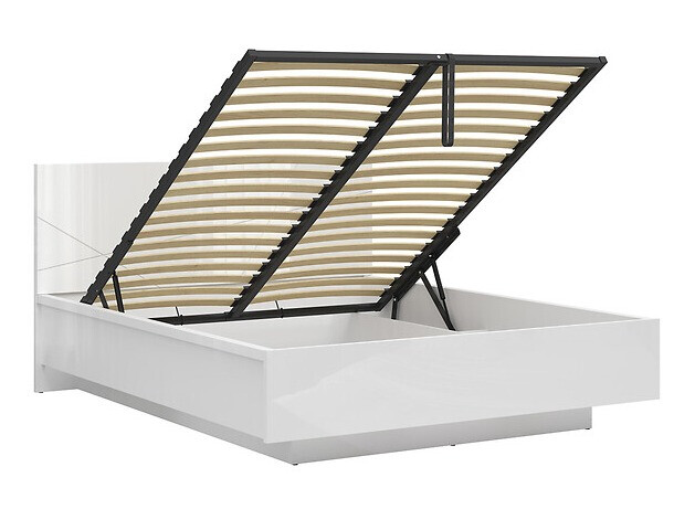 Krevet Fivale 122 (Sjajno bijela + Bijela)