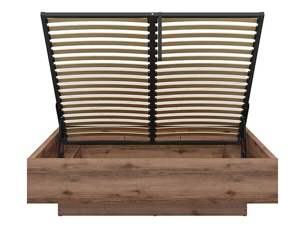 Krevet Fivale 122 (Tamni delano hrast + Sjajno bijela)