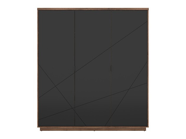 Ormar Fivale 116 (Tamni hrast Delano + Mat crna)