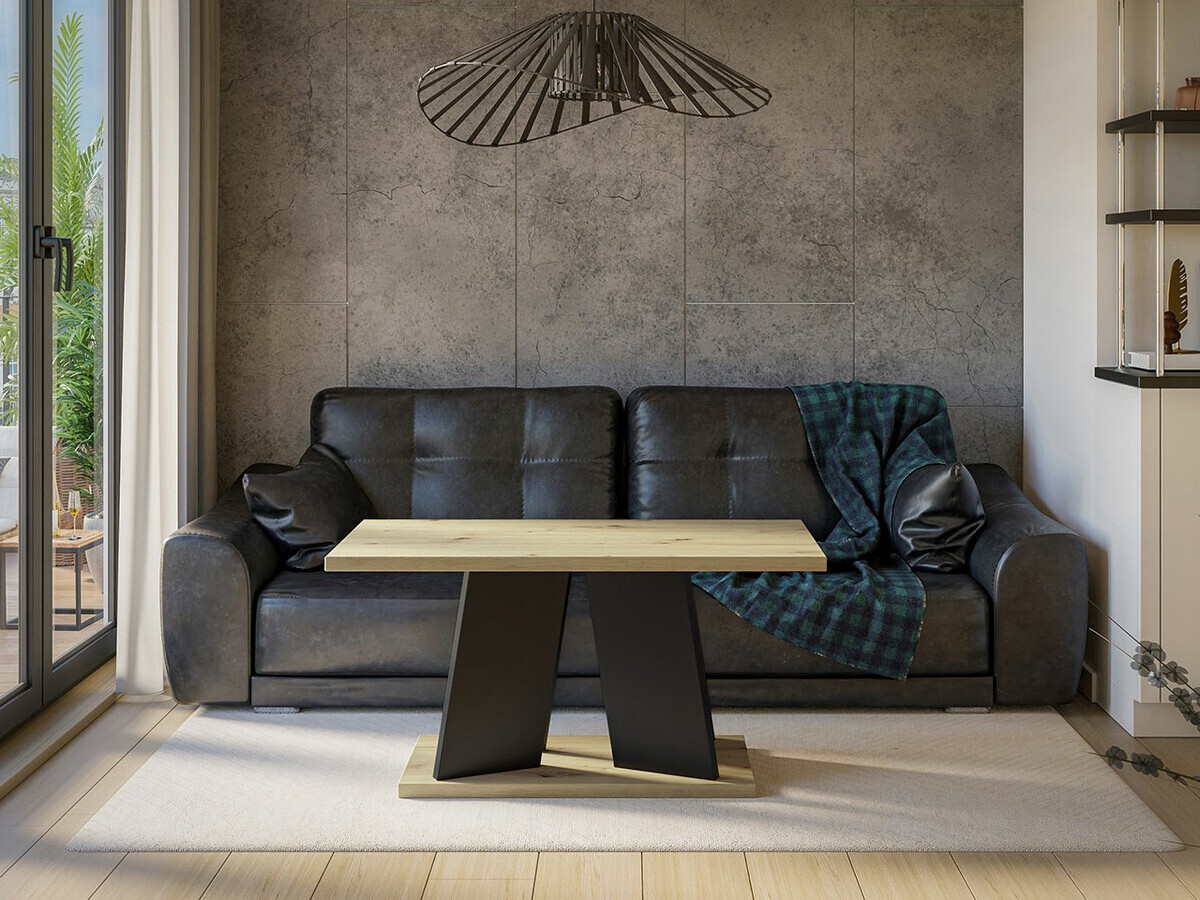 Stolić za kavu Goodyear 108 (Artisan hrast + Crna)