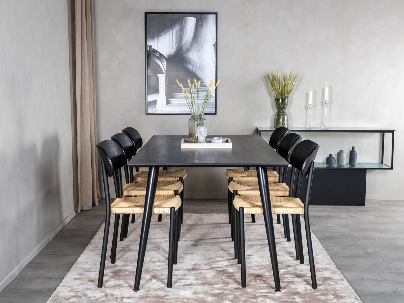 Blagovaonski set Dallas 2574 (Crna + Smeđa)