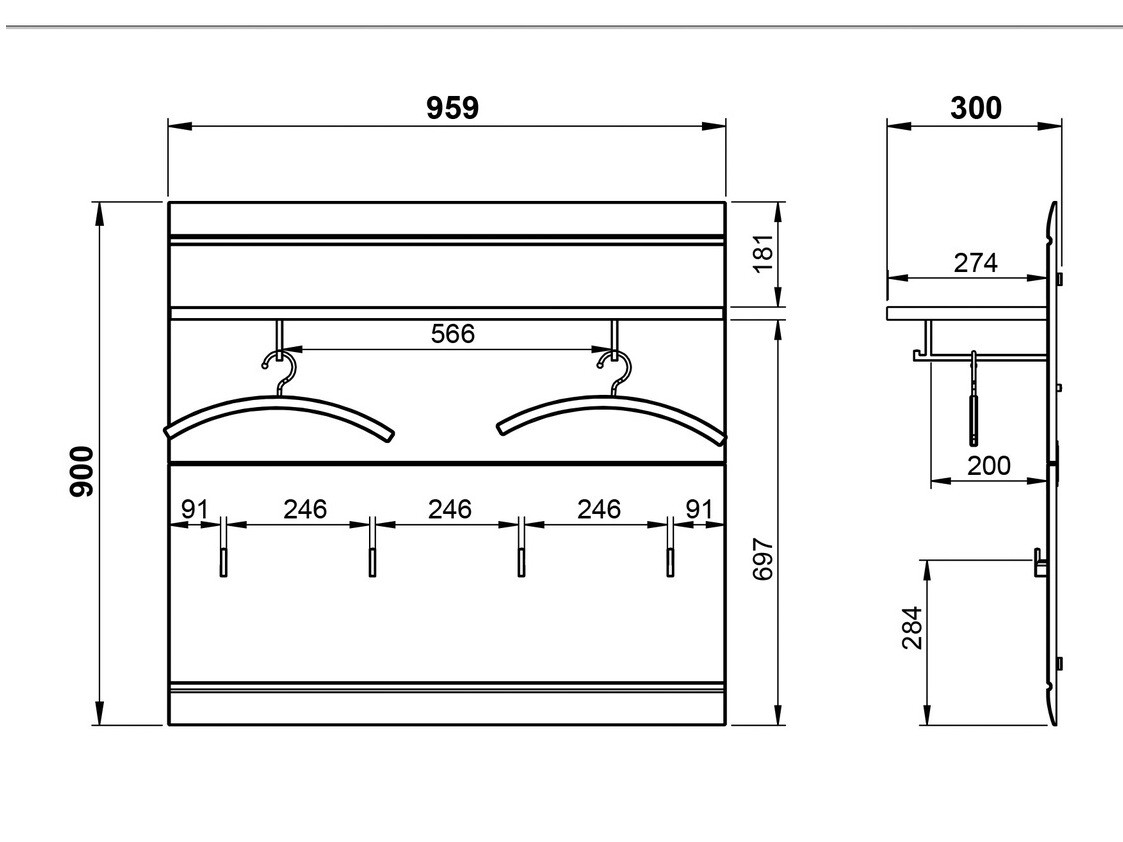 Vješalica Livromu 105 (Bukva)