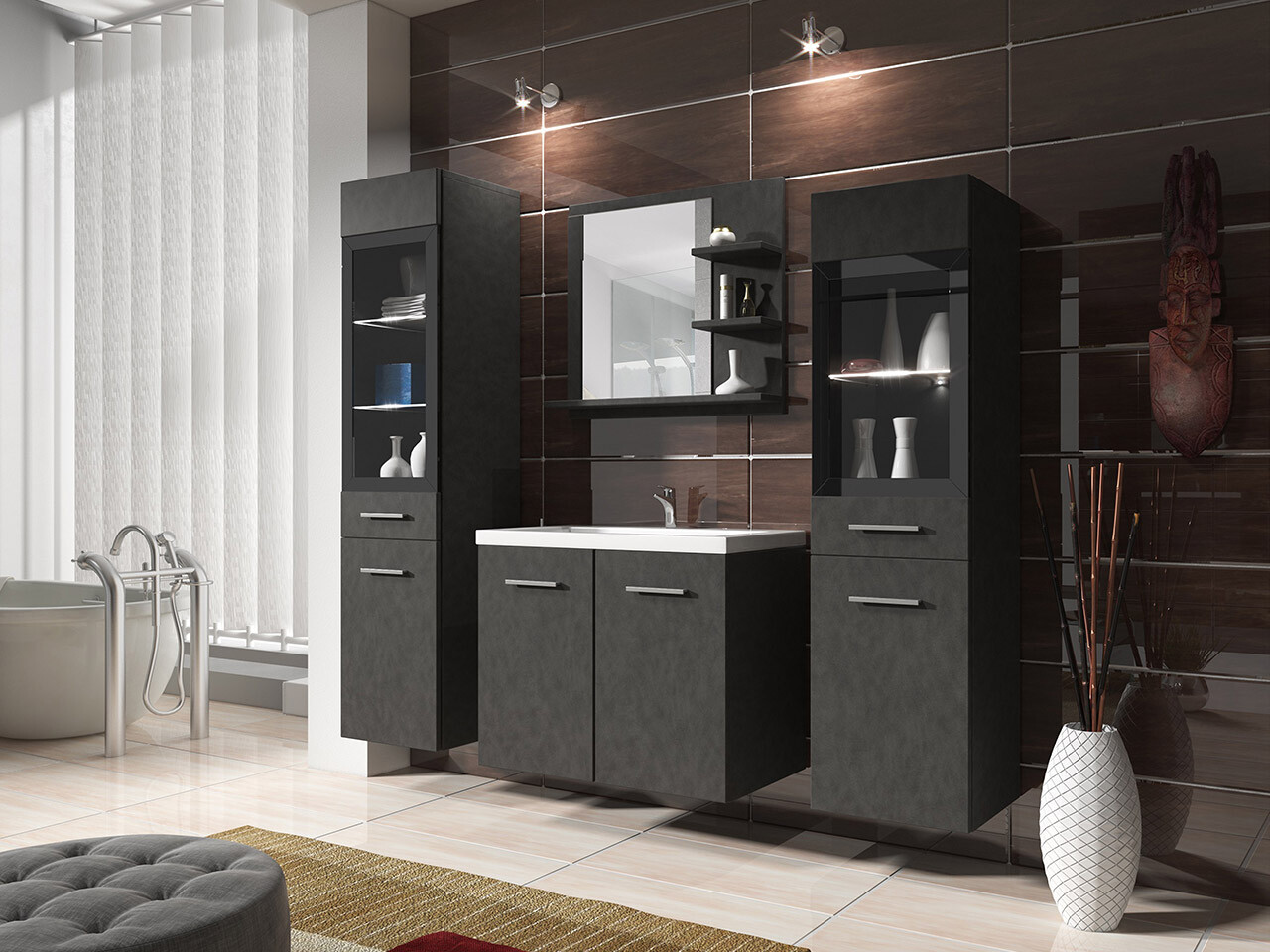 Kupaonski namještaj Sarasota 141 (Siva Matera)