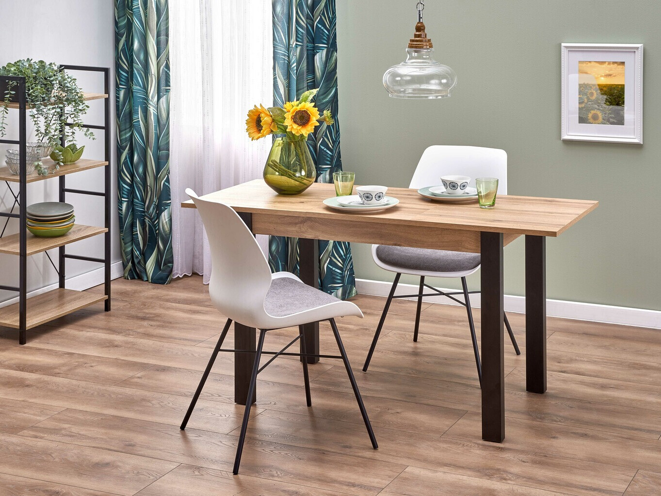 Stol Houston 1208 (Hrast Wotan + Crna)