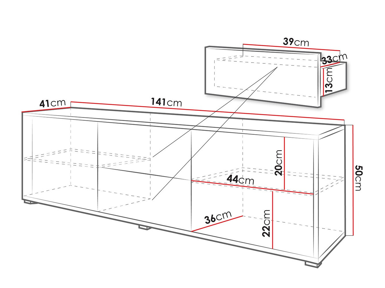 TV stol Comfivo Fersoe 109 (Bijela)