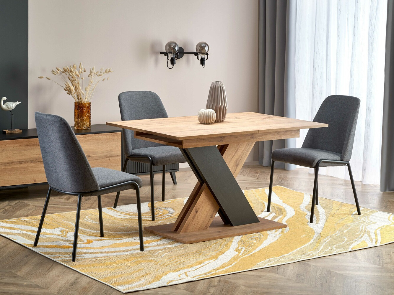 Stol Houston 1724 (Crna + Hrast Wotan)