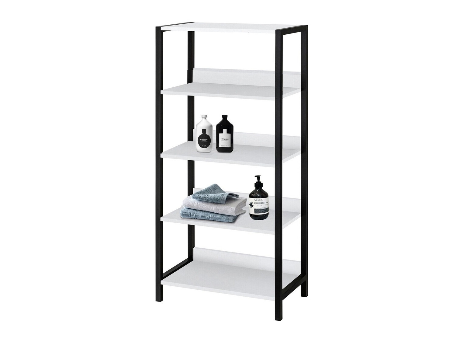 Polica Larnovo 108 (Bijela + Crna)