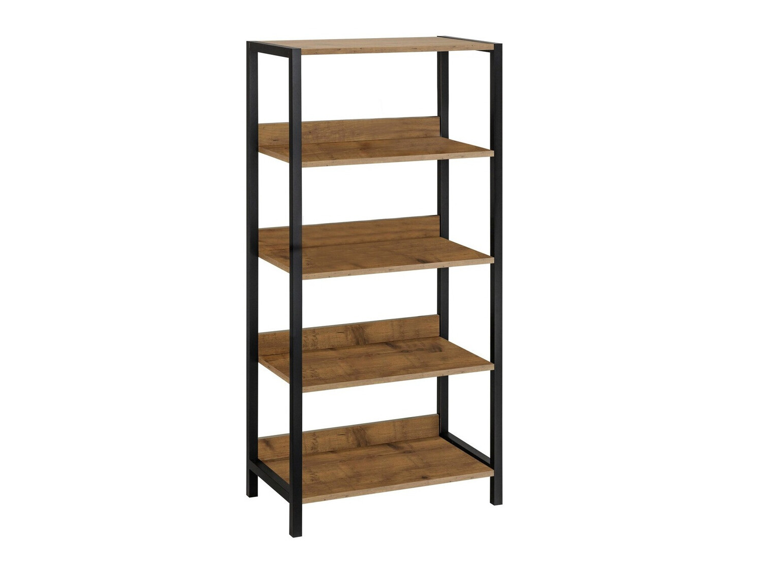 Polica Larnovo 108 (Tamni hrast + Crna)