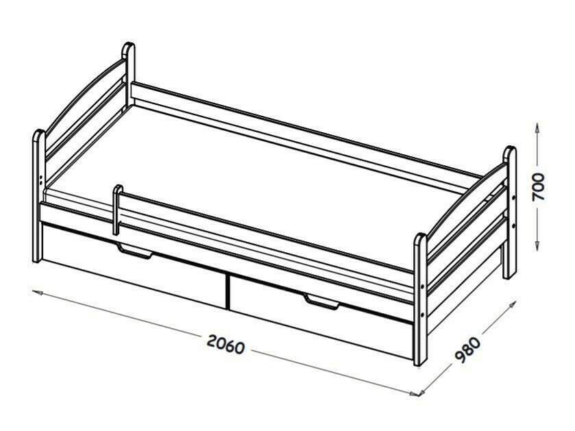Krevet Ogden 166 (Antracit)