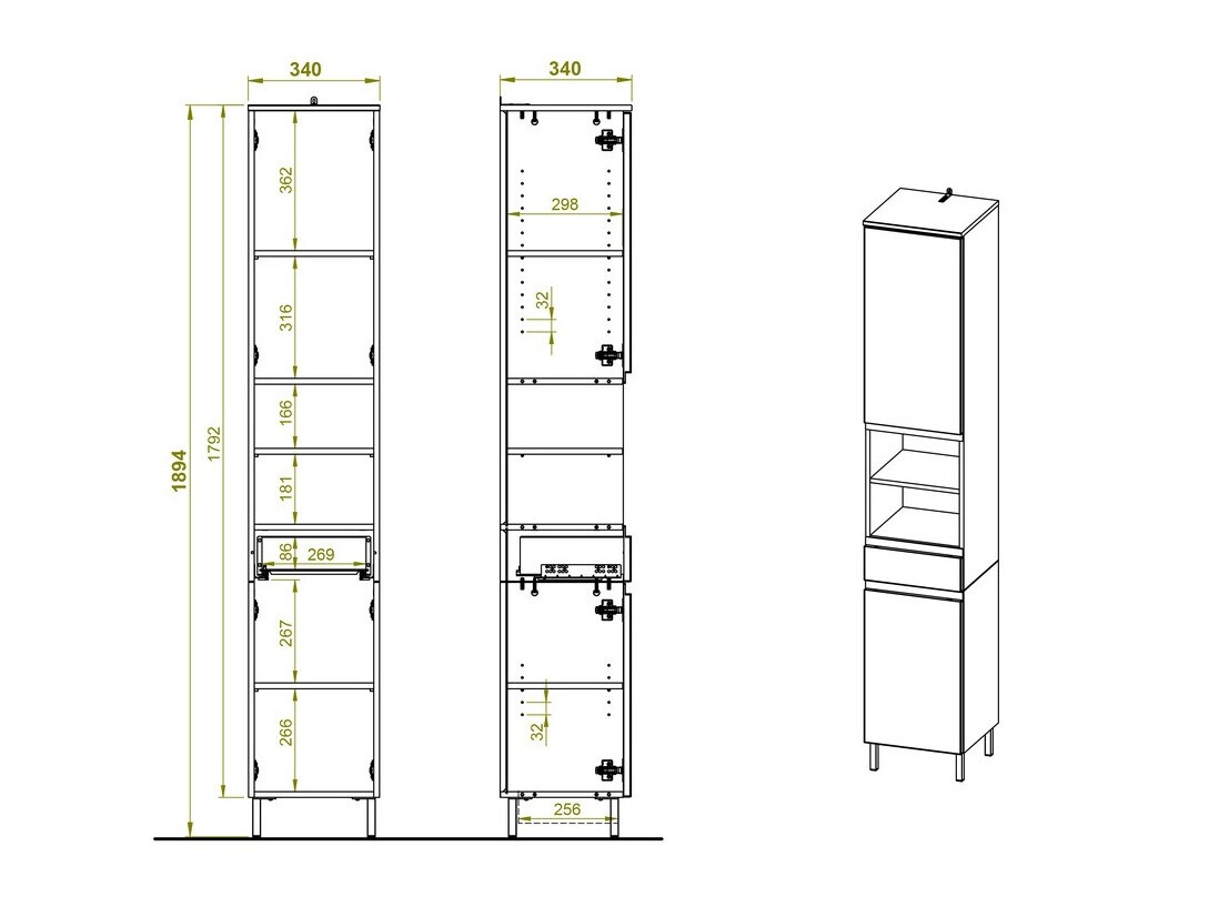 Samostojeći kupaonski ormarić Levtalo 104