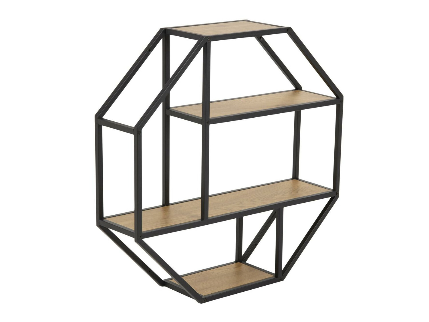 Zidna polica Norsica Sevferi 144 (Divlji hrast + Crna)