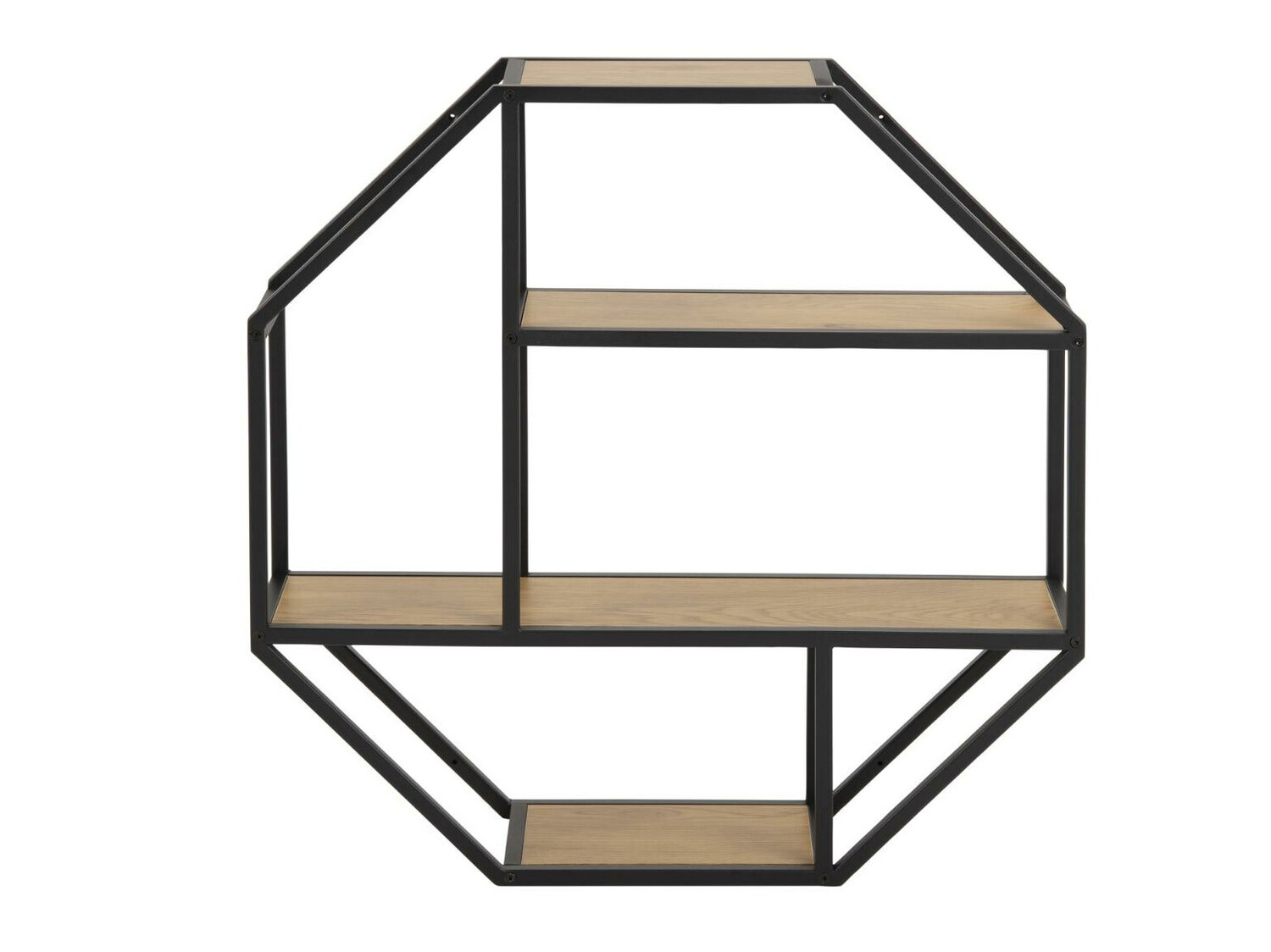 Zidna polica Norsica Sevferi 144 (Divlji hrast + Crna)