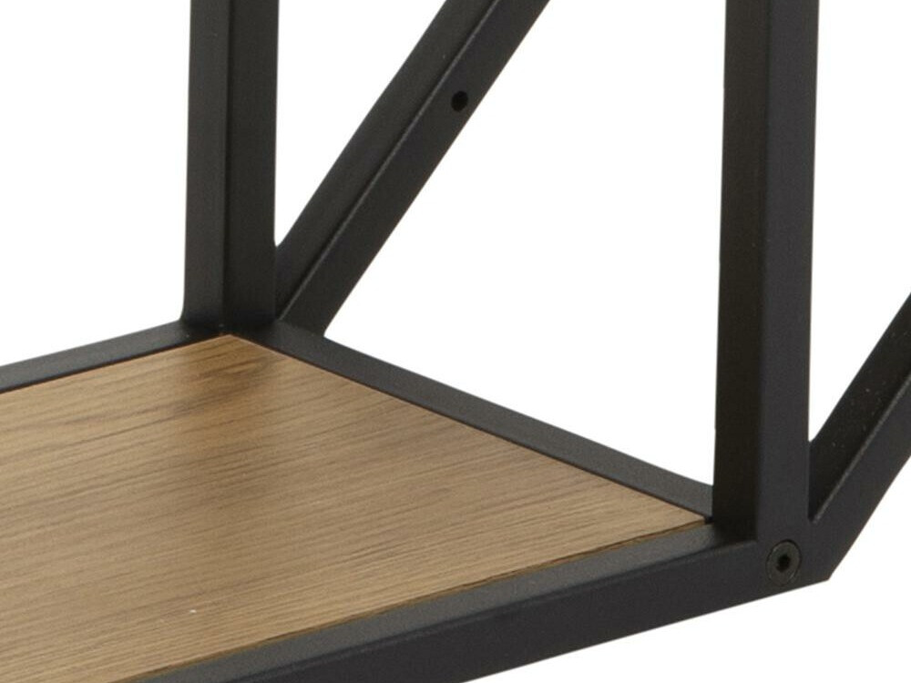 Zidna polica Norsica Sevferi 144 (Divlji hrast + Crna)