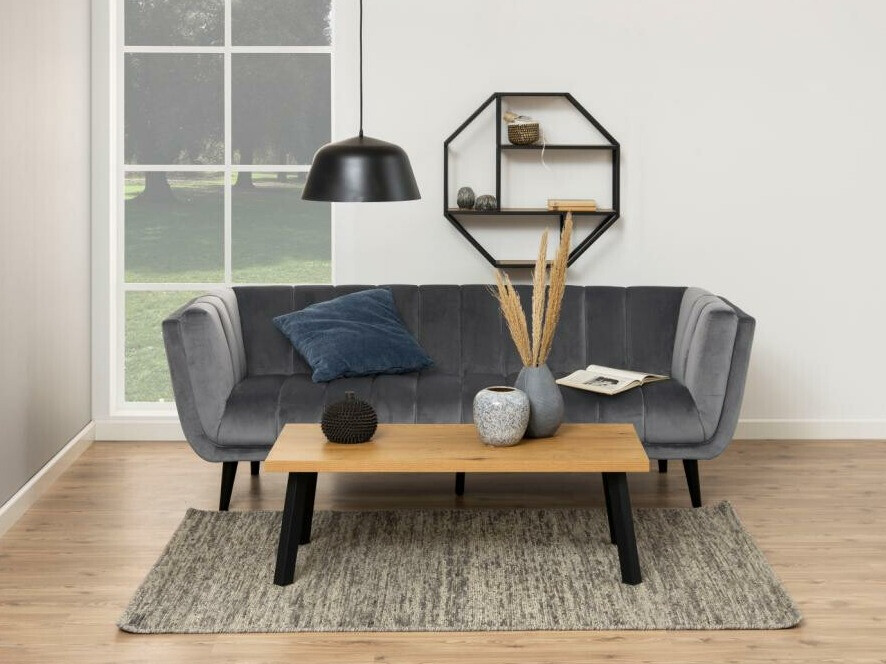 Zidna polica Norsica Sevferi 144 (Divlji hrast + Crna)