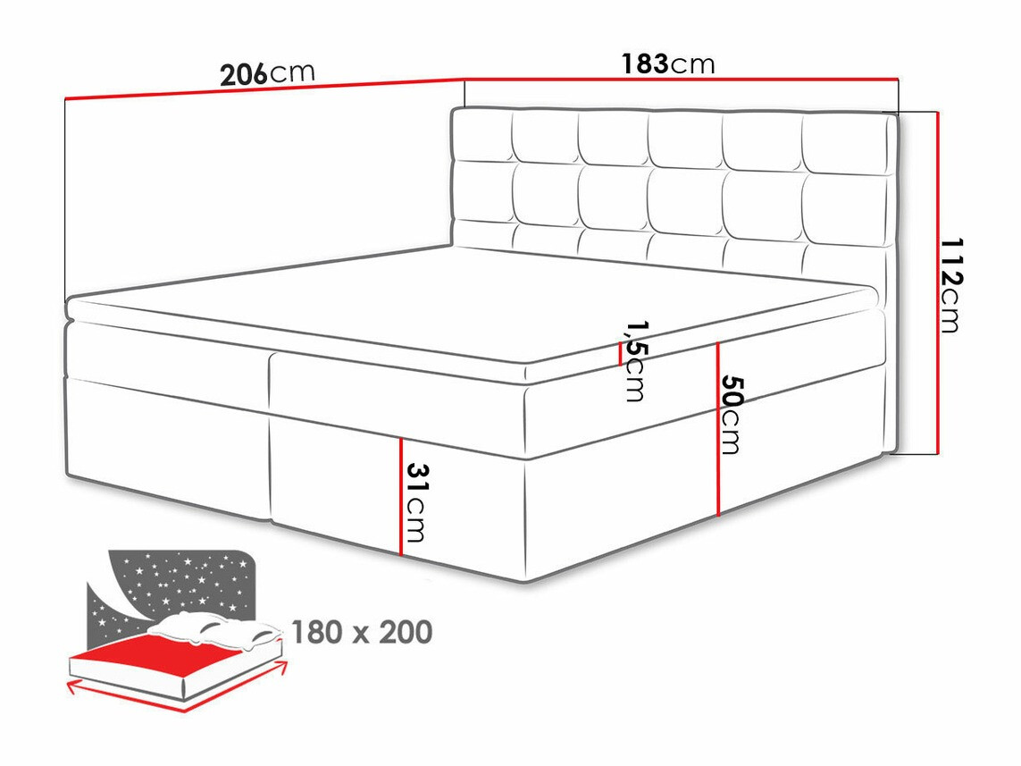 Boxspring krevet Comfivo Osculum I (Muna 08)