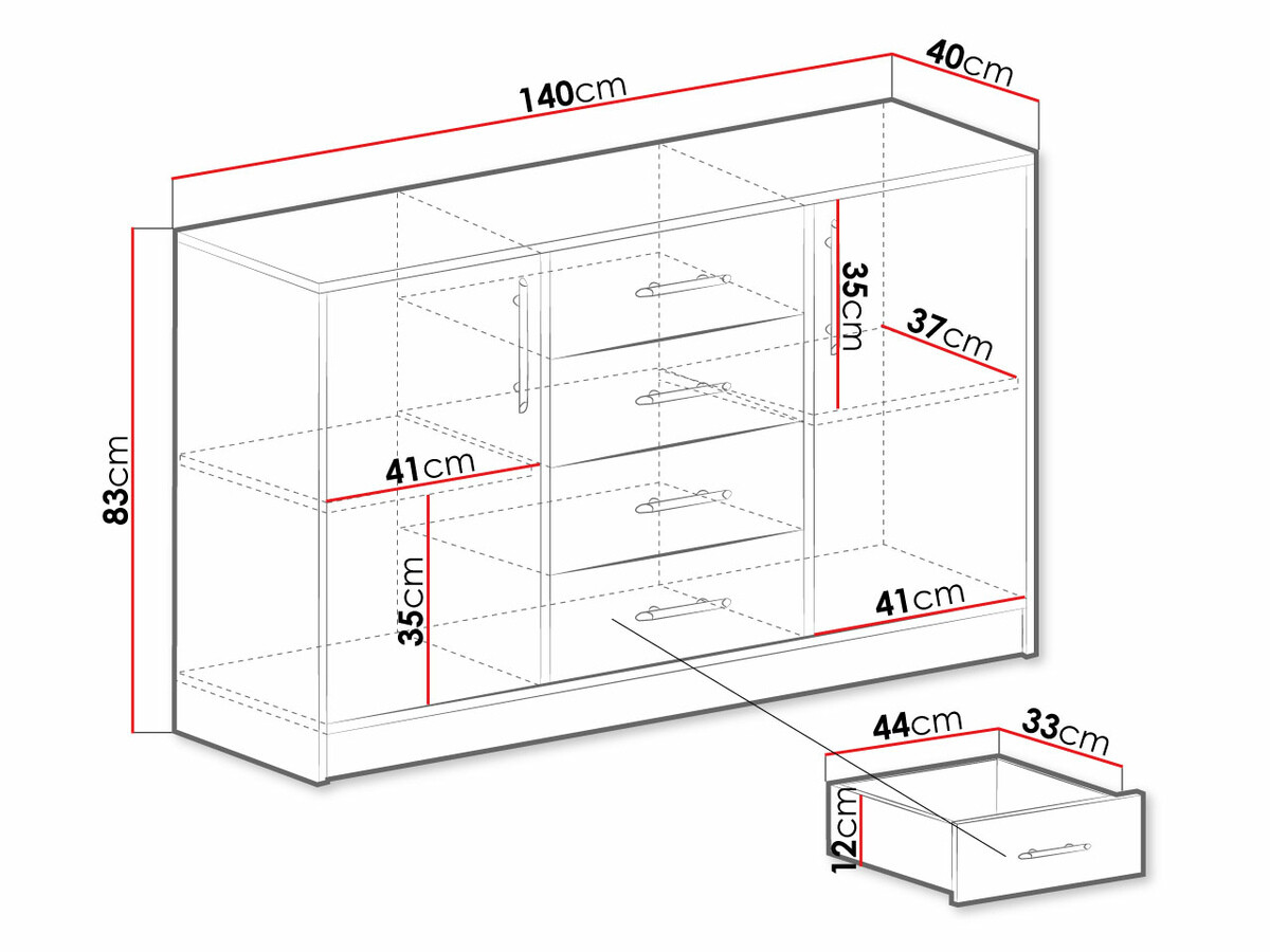 Komoda Cavmero 109 (Antracit)