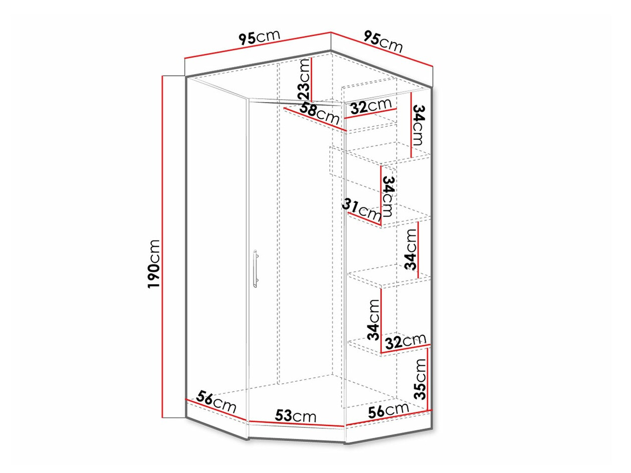 Kutni ormar Cavmero 106 (Sonoma hrast + Bijela)