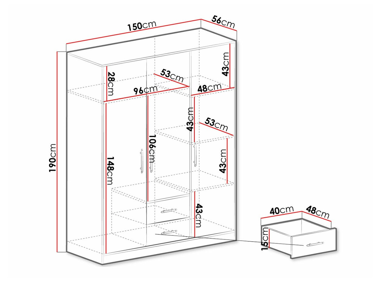Ormar Cavmero 102 (Sonoma hrast + Bijela)