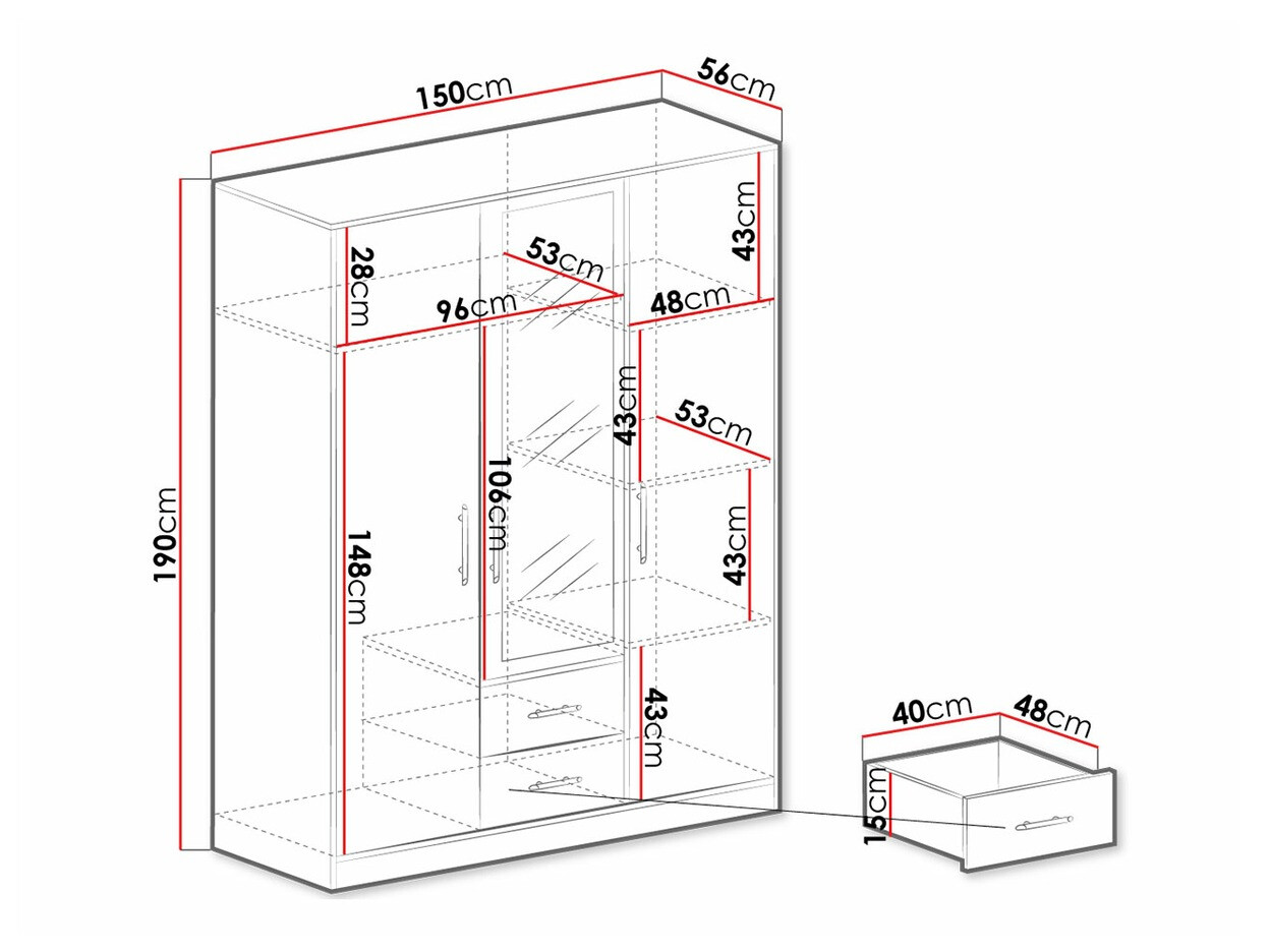 Ormar Cavmero 103 (Sonoma hrast + Bijela)