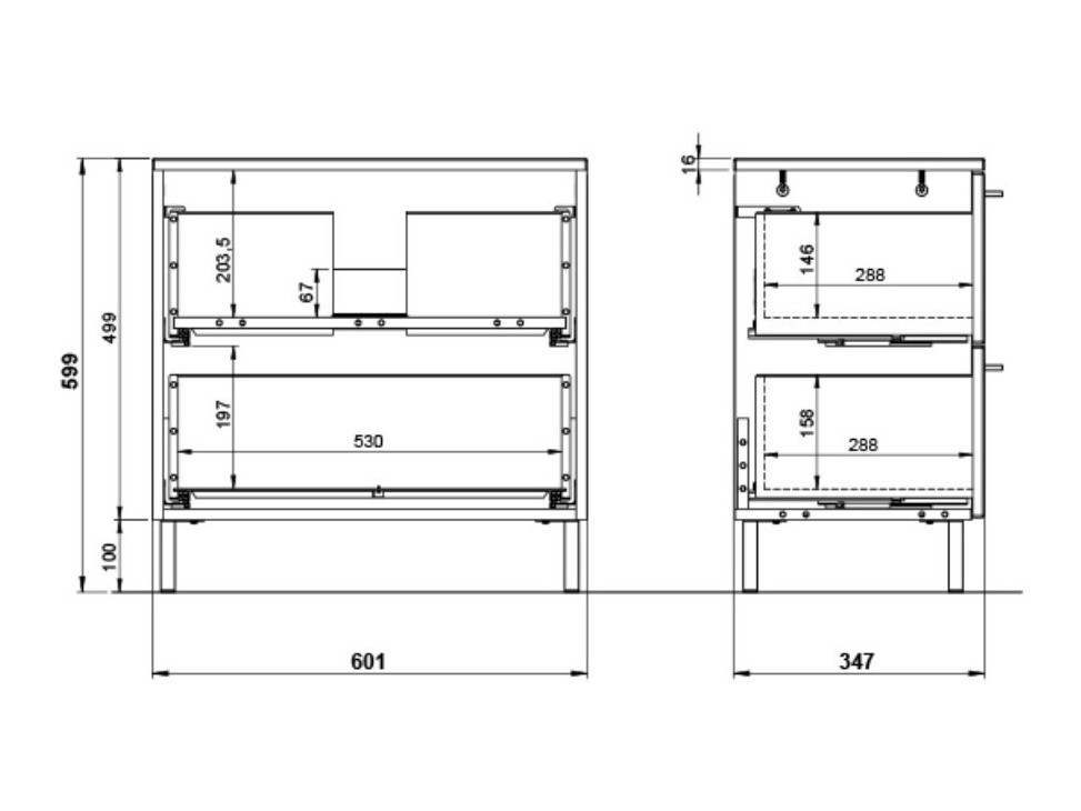 Samostojeći kupaonski ormarić za umivaonik Sacramento AB100