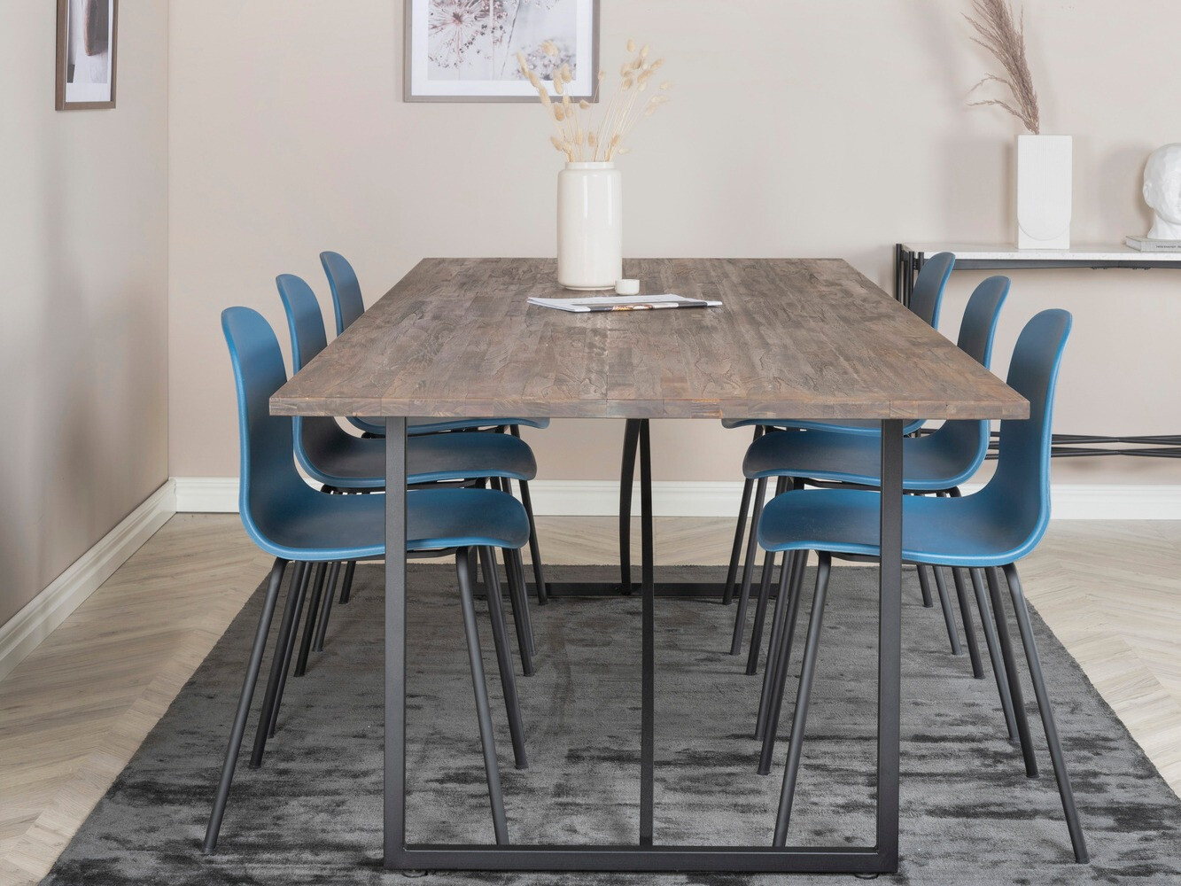 Blagovaonski set Dallas 1861 (Crna + Svijetlo plava)