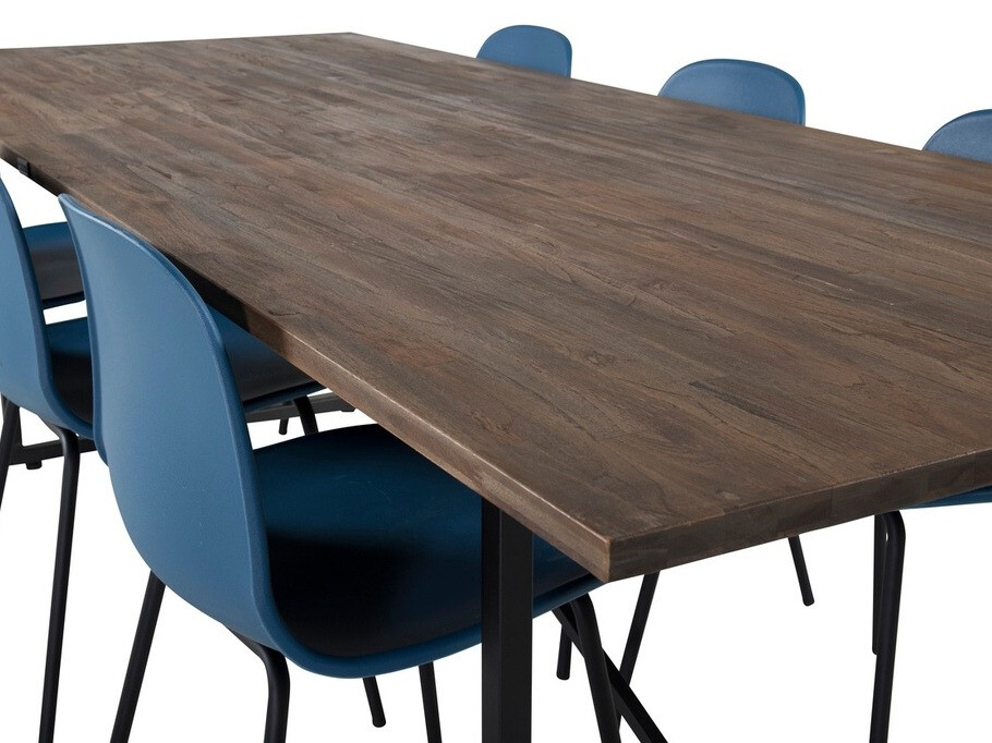 Blagovaonski set Dallas 1861 (Crna + Svijetlo plava)