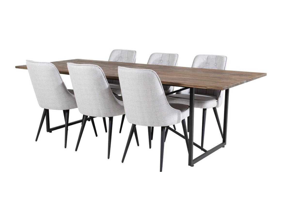 Blagovaonski set Dallas 1865 (Crna + Svijetlo siva)