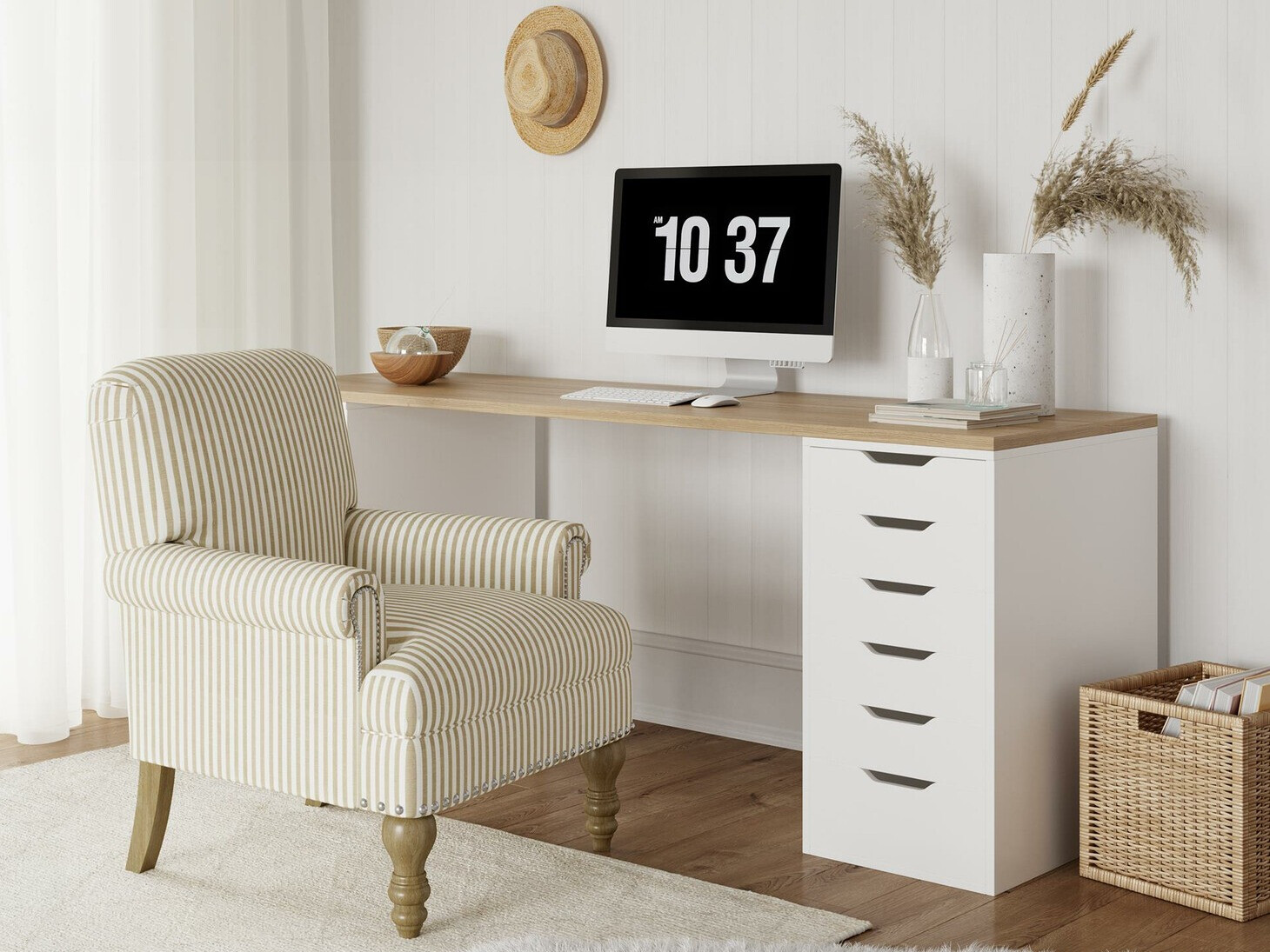 Fotelja Tulsa 466 (Bijela + Bež)