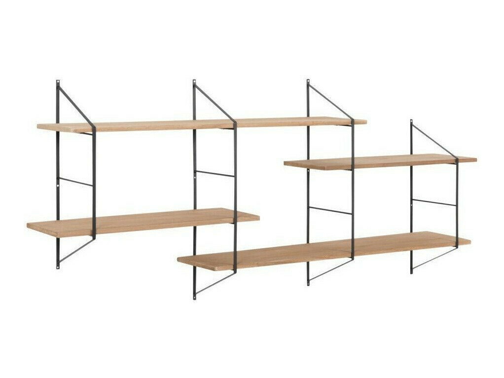Zidna polica Norsica 447 (Svijetlo smeđa + Crna)