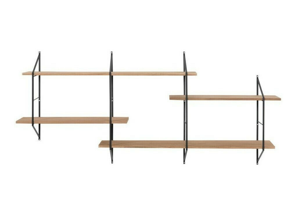 Zidna polica Norsica 447 (Svijetlo smeđa + Crna)