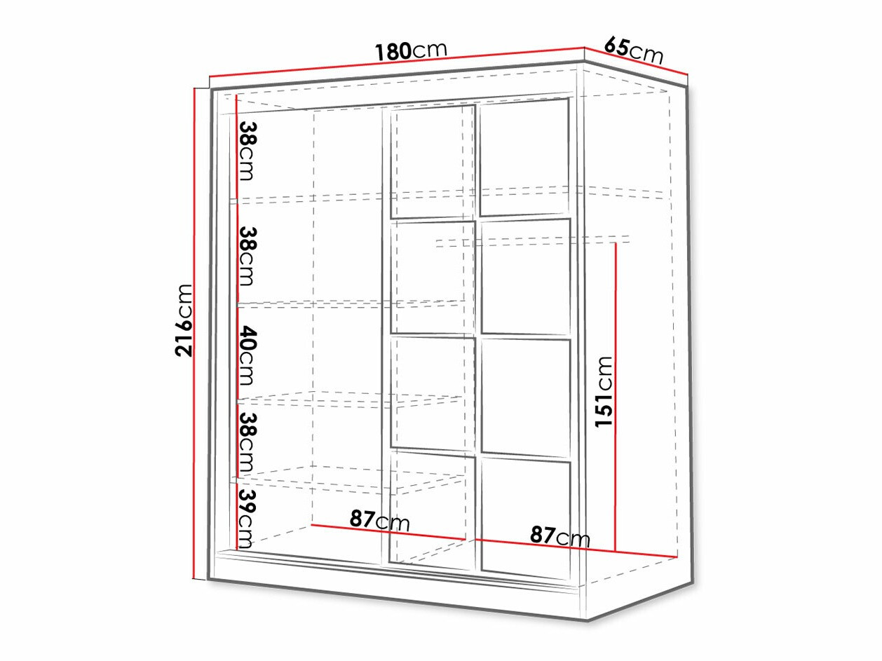 Ormar Toledo 118 (Bijela + Crna)