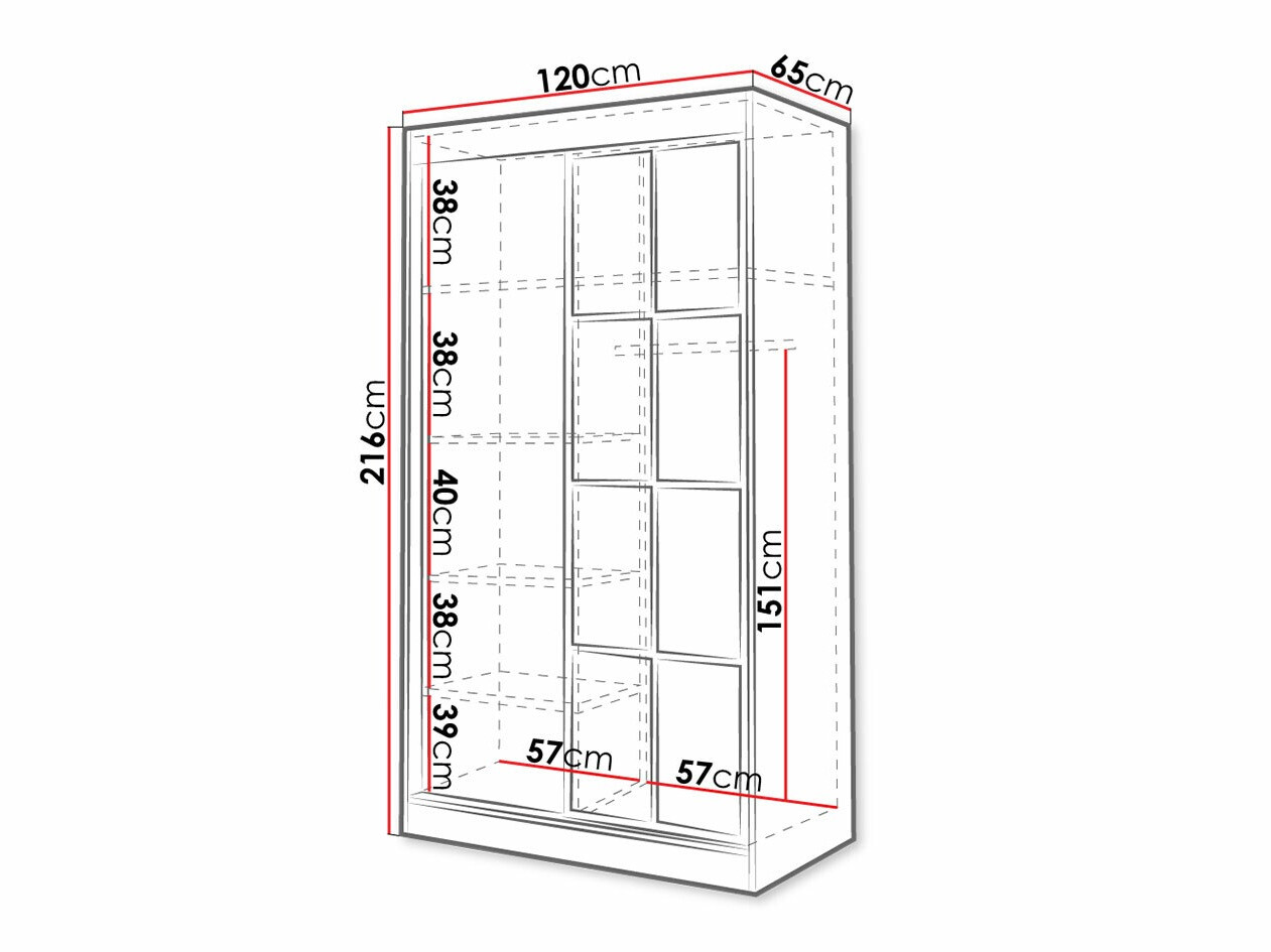 Ormar Toledo 118 (Hrast Artisan + Crna)
