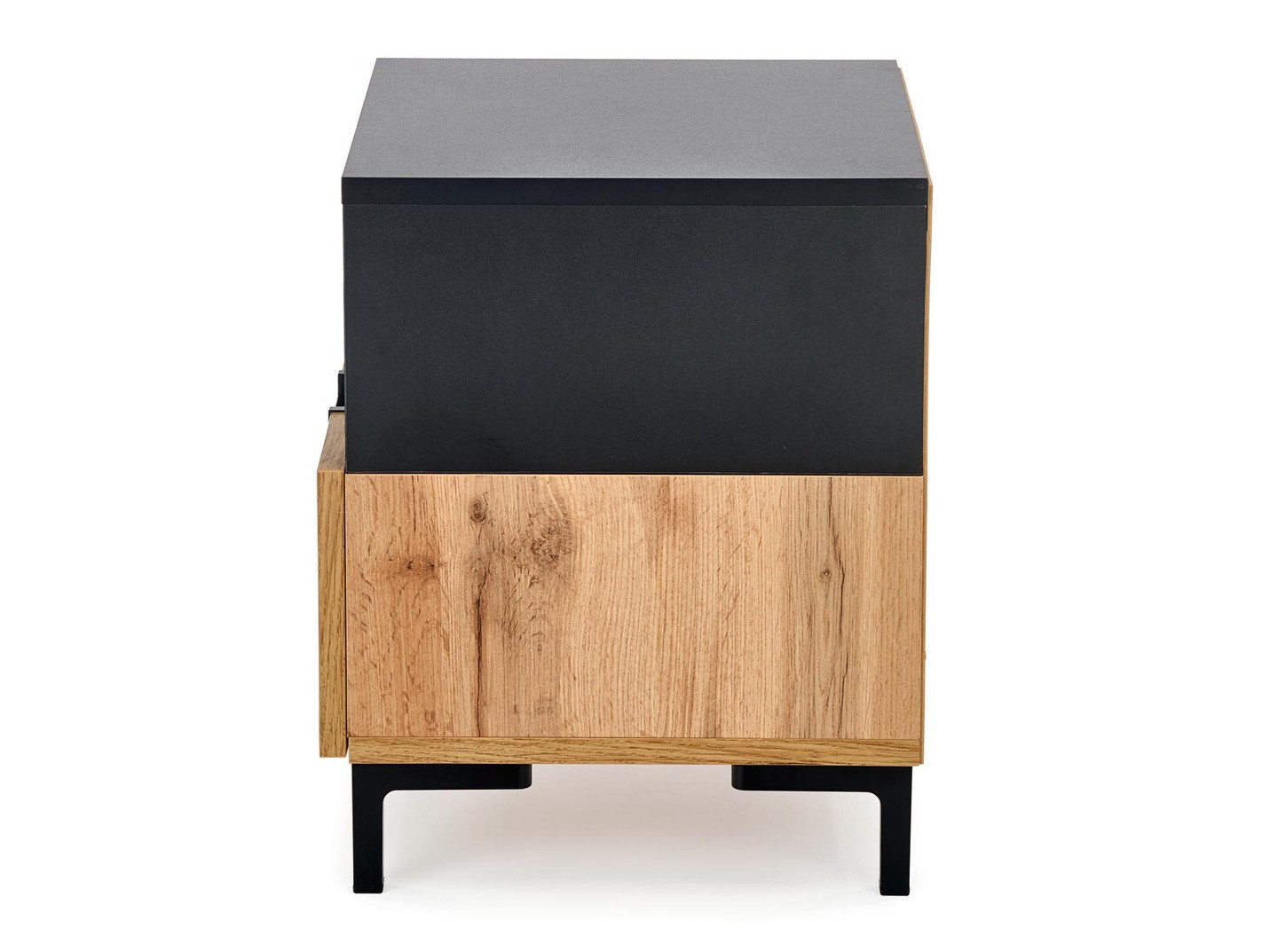 Noćni ormarić Houston 1225 (Crna + Hrast Wotan)