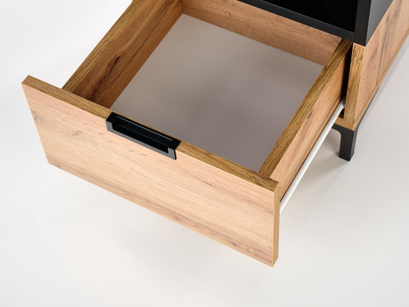 Noćni ormarić Houston 1225 (Crna + Hrast Wotan)