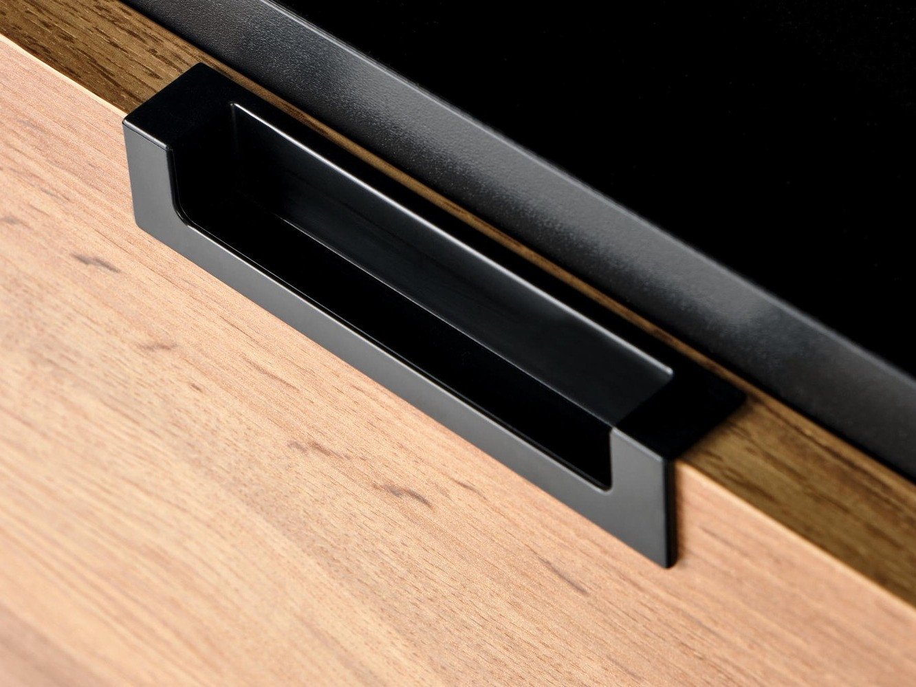 Noćni ormarić Houston 1225 (Crna + Hrast Wotan)