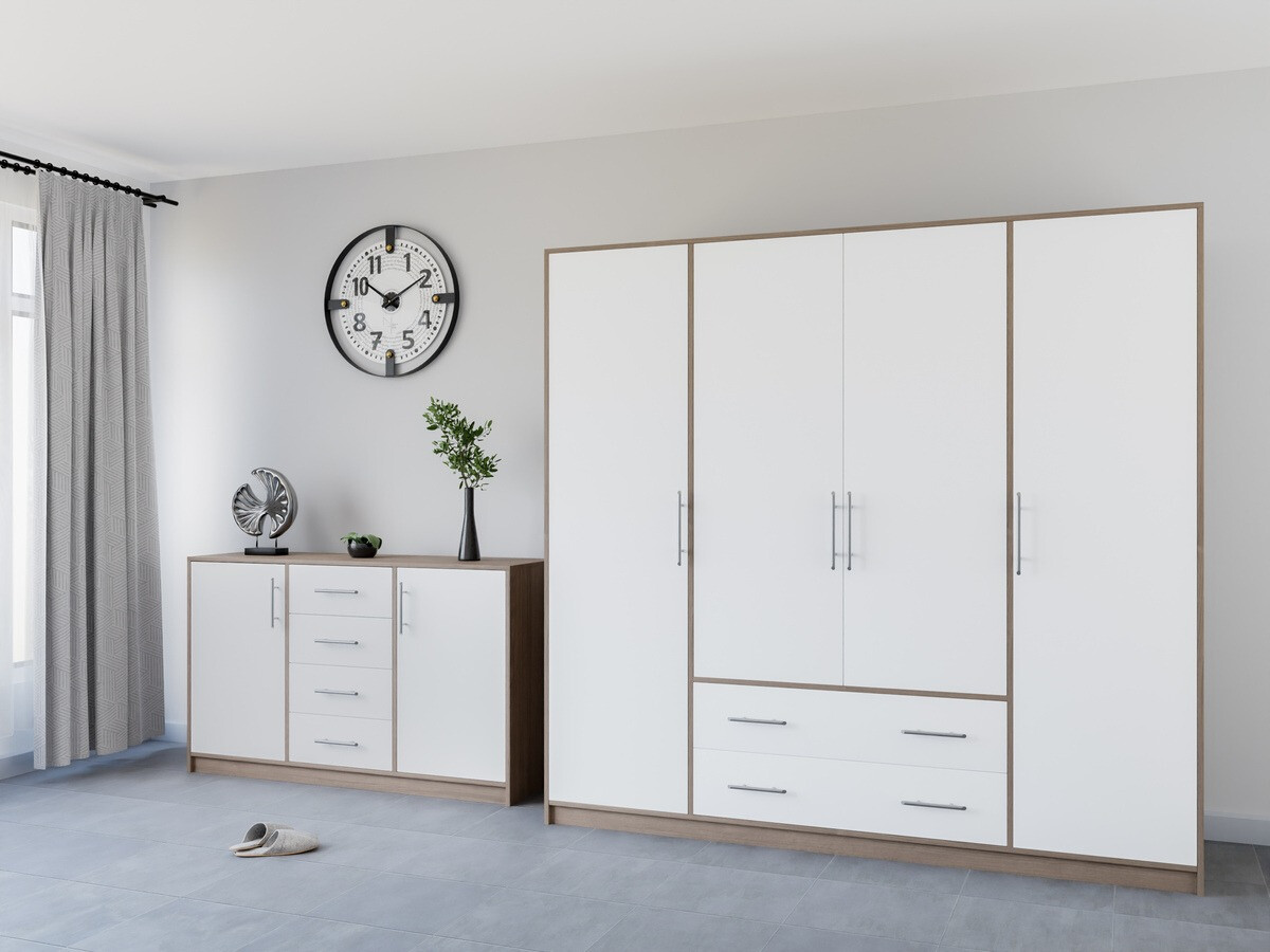 Komoda Cavmero 109 (Sonoma hrast + Bijela)