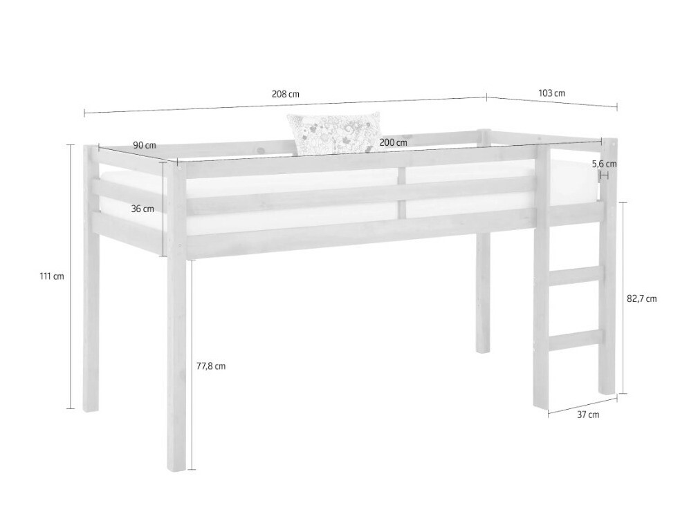 Krevet na platformi Ruvfiva 101 (Siva)