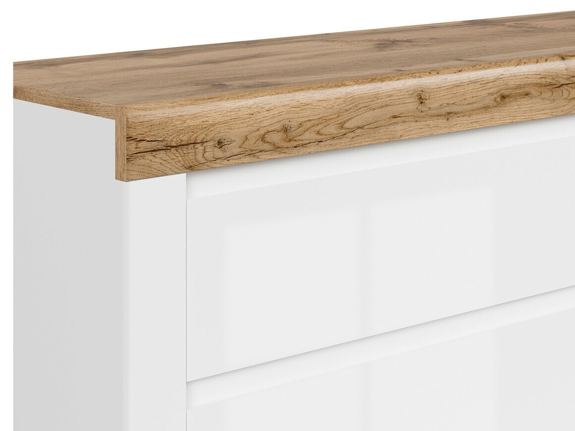 Komoda Sonsoru 100 (Bijela + Sjajno bijela + Hrast Wotan)
