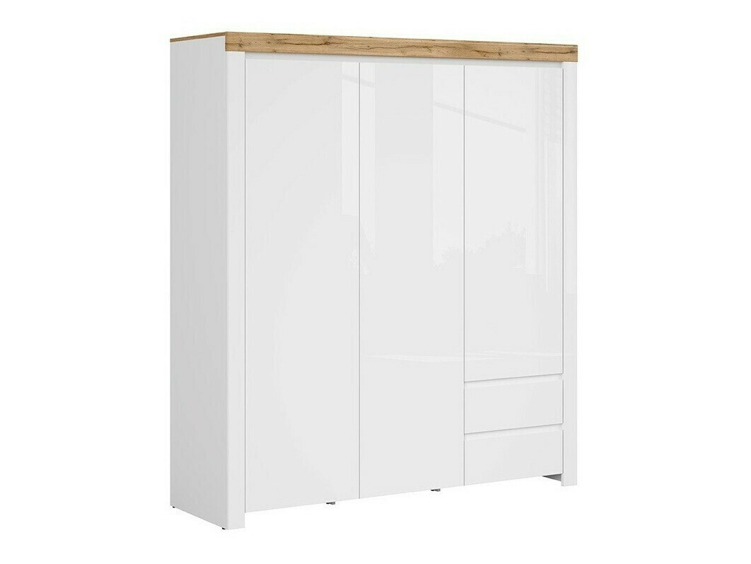 Ormar Sonsoru 120 (Bijela + Sjajno bijela + Hrast Wotan)