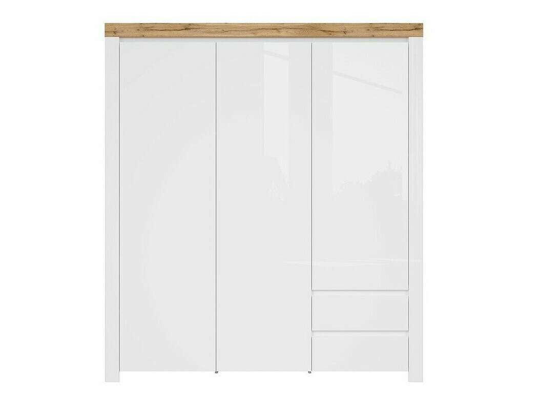 Ormar Sonsoru 120 (Bijela + Sjajno bijela + Hrast Wotan)