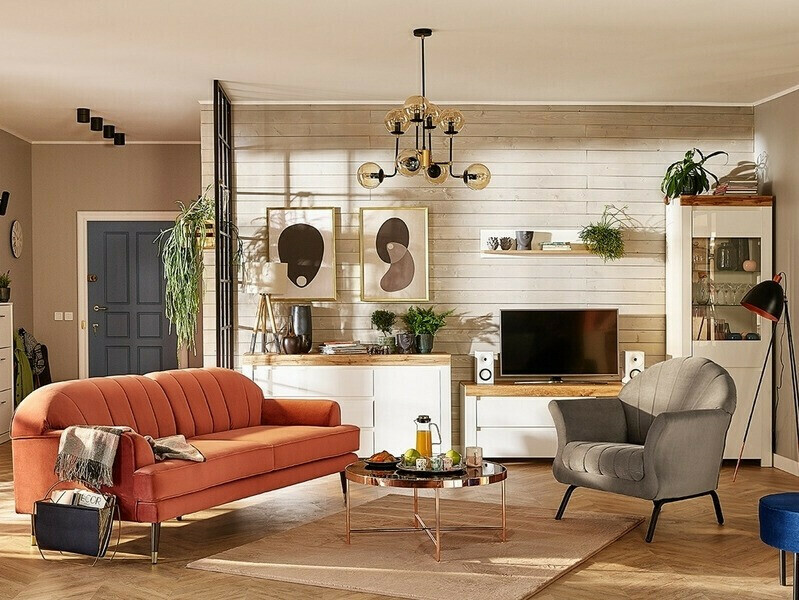 TV stol Sonsoru 108 (Bijela + Sjajno bijela + Hrast Wotan)